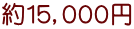 約１５，０００円 